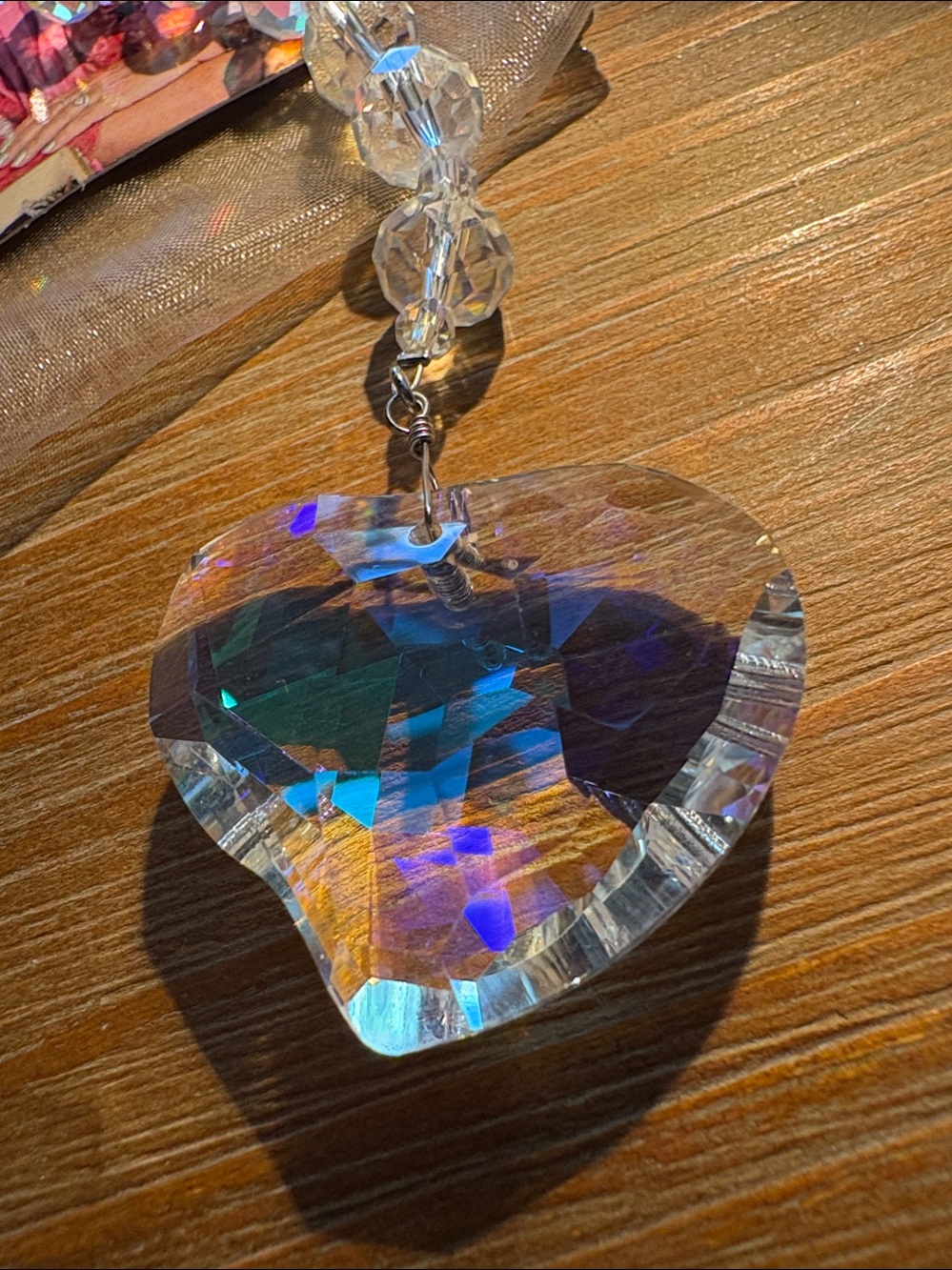 Kirks Folly - Crystal Sun Catcher Charm - Heart - Aurora Borealis - - Picture 6 of 6